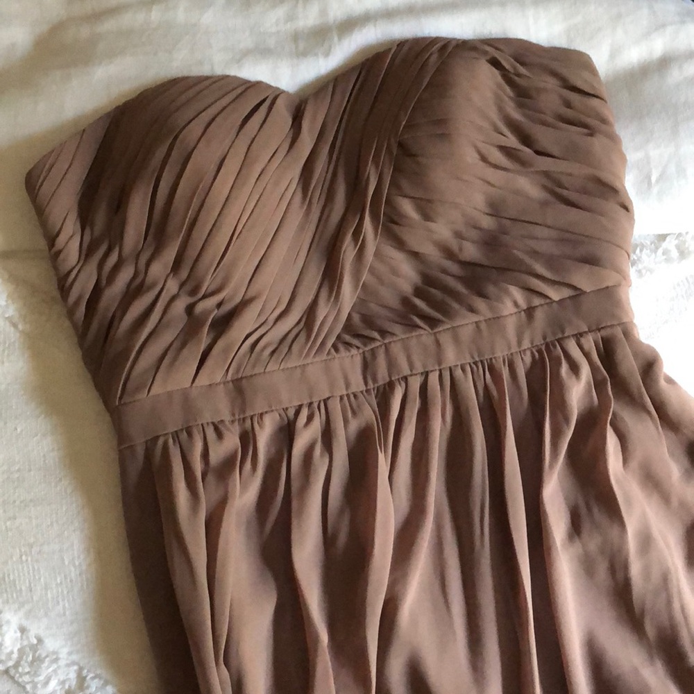 Bill Levkoff strapless bridesmaid dress